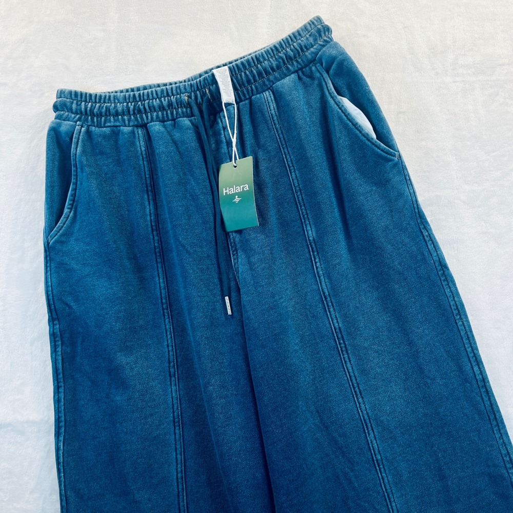 Halara Flex™ High Waist Drawstring Split Straight Leg Sweatpant Jeans Large Reg